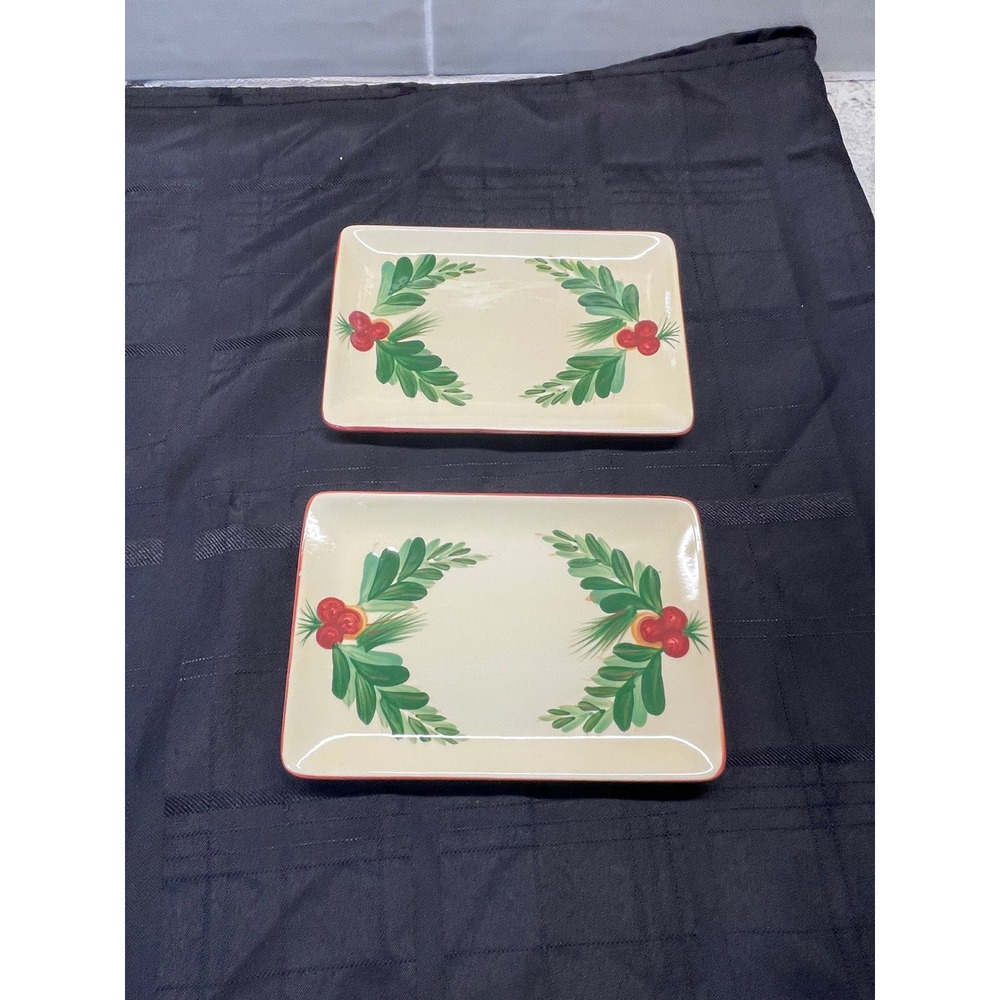 2 Southern Living‎ at Home Gail Pittman Christmas Memories platters/trays mint!